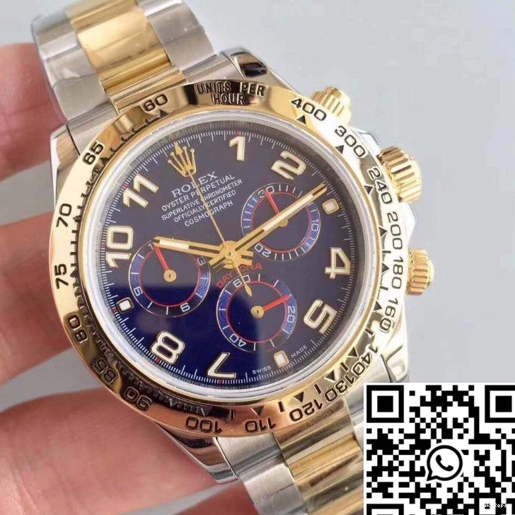 Factory Dial 18K Yellow 3A Wrapped Cosmograph Rolex Daytona Gold 116503 Blue 1013